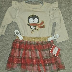 Garanimals Cream and Red Penguin Matching Set